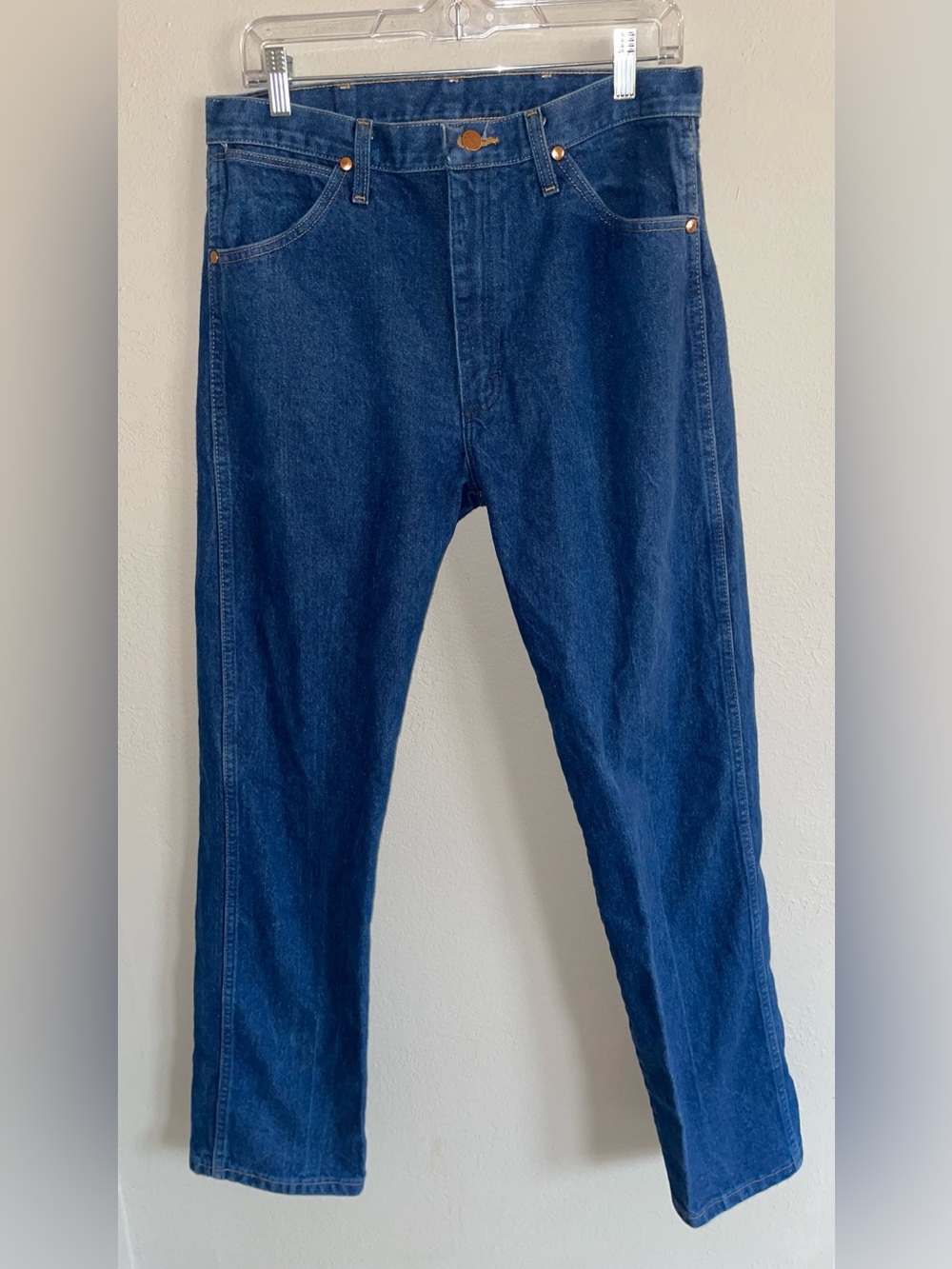 Wrangler Men’s Straight Fit Dark Blue Jeans 34 x 34